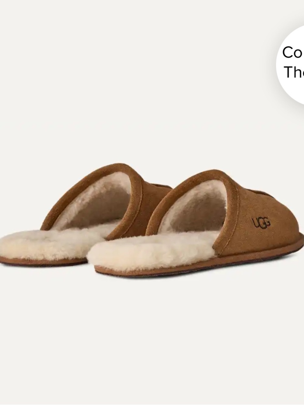 UGG Chestnut Suede Slide Slipper with Shearling - Picture 4 of 9